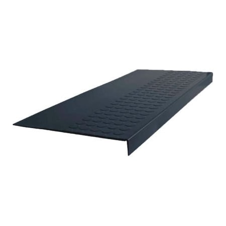 Roppe Rubber Raised Circular Stair Tread Square Nose 12.06in x 36in Black 36981P100